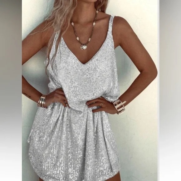 Luxe Sequin Tank party Evening Holiday Mini dress - Picture 12 of 13